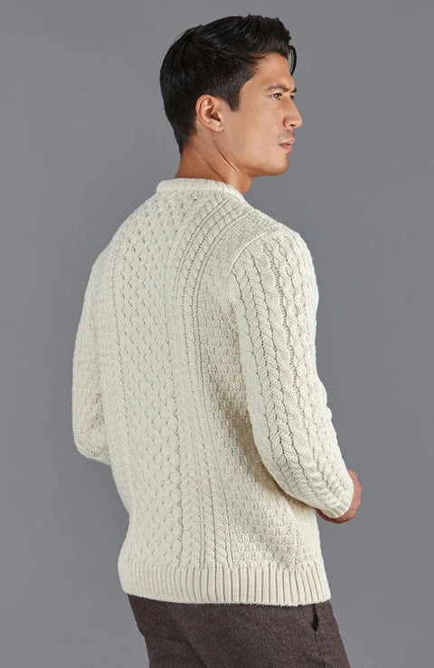 Mens Fisherman's British Wool Cable Jumper Aran