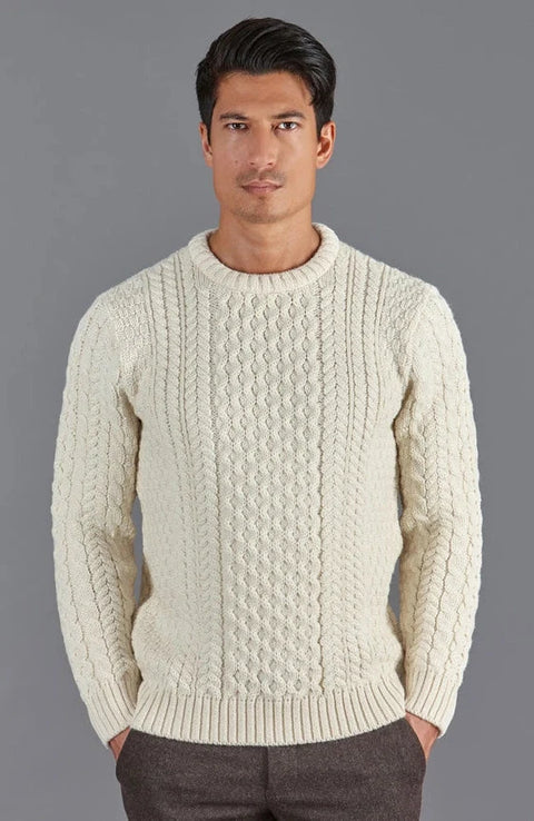 Mens Fisherman's British Wool Cable Jumper Aran