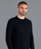 Mens Fisherman's British Wool Cable Jumper Black