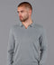 Mens Lightweight Cotton Buttonless Polo Shirt  Ash Grey