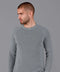 Mens Lightweight Cotton Fisherman Rib Jumper Ash Grey
