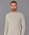 Mens Lightweight Cotton Fisherman Rib Jumper Birch