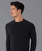 Mens Lightweight Cotton Fisherman Rib Jumper Black