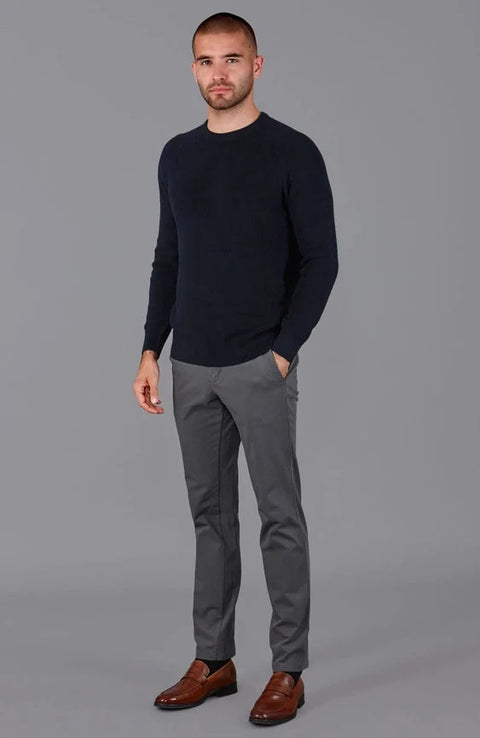 Mens Lightweight Cotton Fisherman Rib Jumper Navy