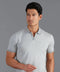 Mens Lightweight Cotton Honeycomb Buttonless Polo Shirt Ash Grey