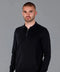 Mens Lightweight Cotton Zip Neck Polo Shirt Black