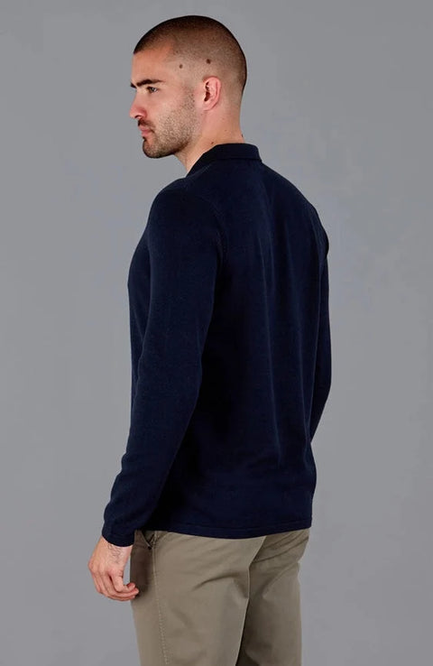 Mens Lightweight Extra Fine Merino Long Sleeve Shirt Navy