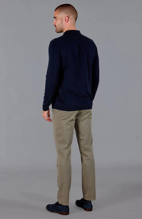 Mens Lightweight Extra Fine Merino Long Sleeve Shirt Navy