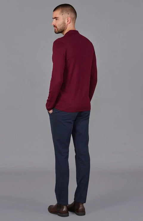Mens Lightweight Extra Fine Merino Long Sleeve Shirt Rioja