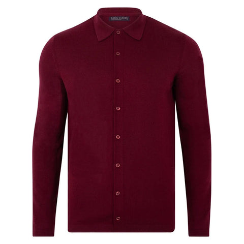 Mens Lightweight Extra Fine Merino Long Sleeve Shirt Rioja