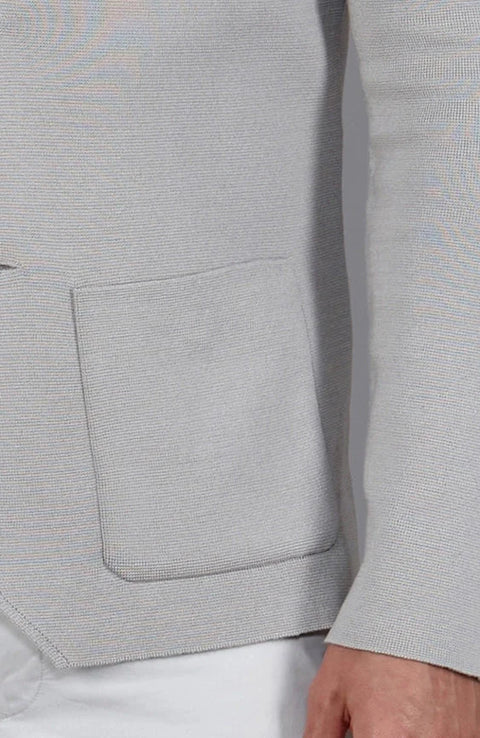 Mens Lightweight Mercerised Cotton Knitted Blazer  Light Taupe