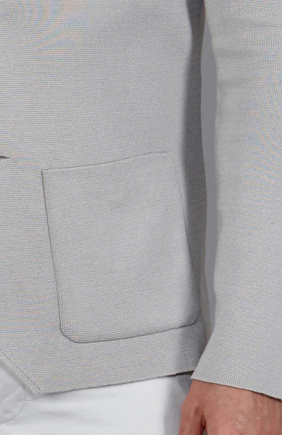 Mens Lightweight Mercerised Cotton Knitted Blazer  Light Taupe