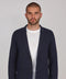Mens Lightweight Mercerised Cotton Knitted Blazer Navy