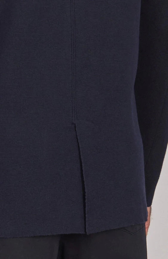 Mens Lightweight Organic Cotton Linen Knitted Blazer Navy and Black