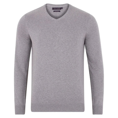Mens Lighweight Cotton V-Neck Jumper