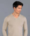 Mens Lighweight Cotton V-Neck Jumper