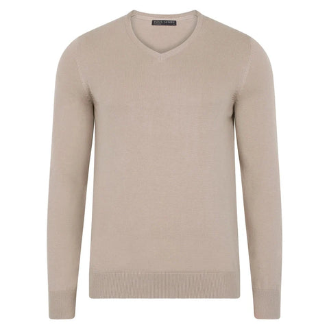 Mens Lighweight Cotton V-Neck Jumper