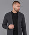Mens Midweight Cotton Deconstructed Knitted Blazer Anthracite Grey
