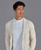 Mens Midweight Cotton Deconstructed Knitted Blazer Ecru