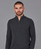 Mens Midweight Cotton Zip Neck Jumper Anthracite Grey