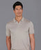 Mens Superfine Merino Silk Buttonless Polo Shirt Taupe