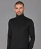 Mens Superfine Merino Silk Roll Neck Jumper Black