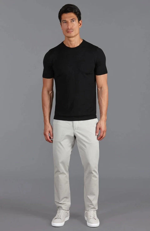 Mens Superfine Merino Wool Knitted T-Shirt Black