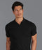 Mens Ultra Fine Cotton Buttonless Polo Shirt  Black