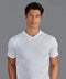Mens Ultra Fine Cotton High V Neck Knitted T-Shirt White