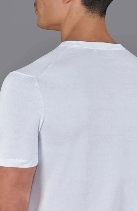 Mens Ultra Fine Cotton Knitted Pocket T-Shirt White