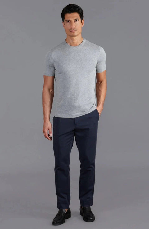 Mens Ultra Fine Cotton Knitted T-Shirt  Ash Grey