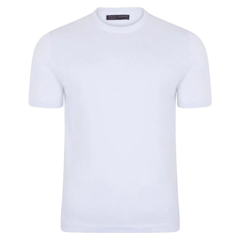 Mens Ultra Fine Cotton Knitted T-Shirt  White