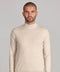 Mens Ultra Fine Cotton Mock Turtle Neck Jumper  Birch