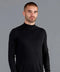 Mens Ultra Fine Cotton Mock Turtle Neck Jumper Black
