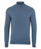 Mens Ultra Fine Cotton Mock Turtle Neck Jumper Bluestone