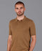Mens Ultra Fine Cotton Short Sleeve Polo Shirt Camel