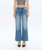 Mid Rise Wide Leg Jeans with Raw Hem MEDIUM BLUE