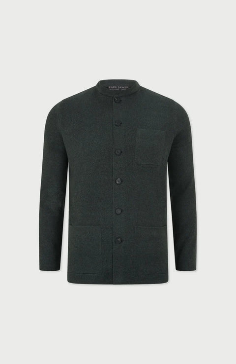 Midweight Cotton Knitted Nehru Jacket