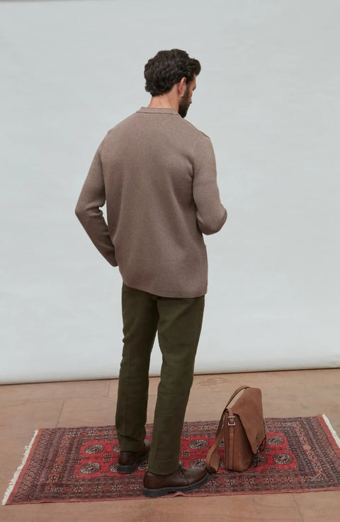 Midweight Cotton Knitted Nehru Jacket