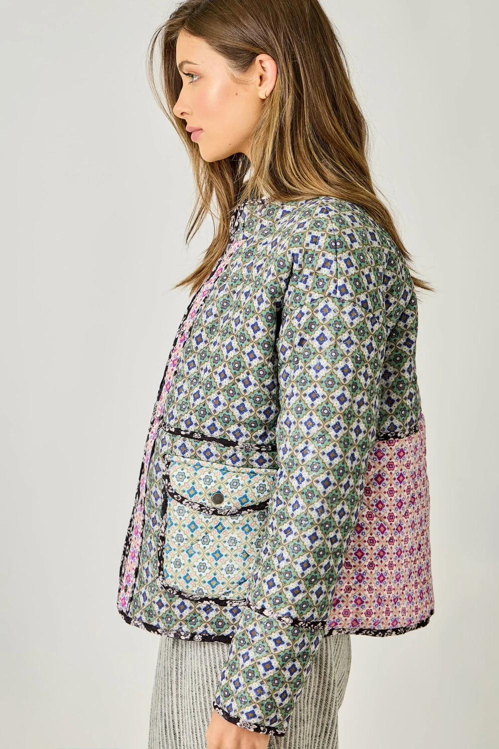 Mixed Media Quilted Jacket
