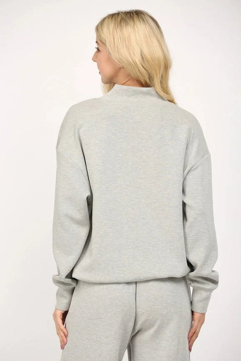 Modal Blend Cowl Neck Sweatshirt  H.GREY