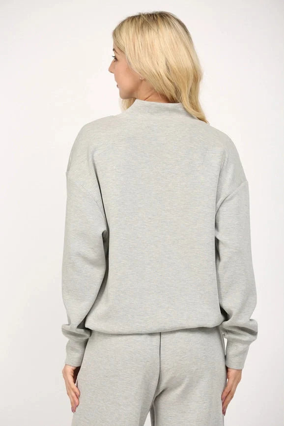 Modal Blend Cowl Neck Sweatshirt  H.GREY