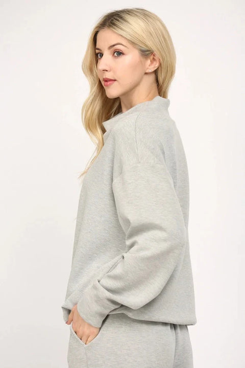 Modal Blend Cowl Neck Sweatshirt  H.GREY