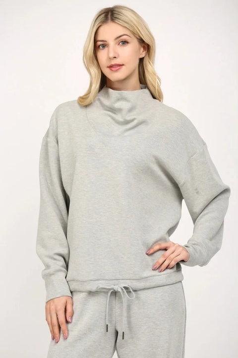 Modal Blend Cowl Neck Sweatshirt  H.GREY