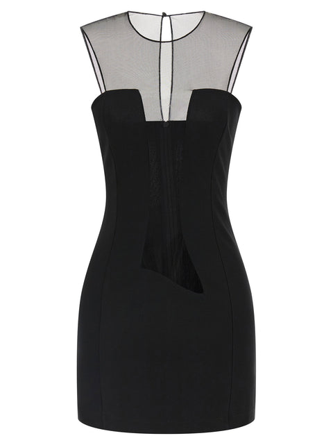Nensi Dojaka Tulle Insert Dress