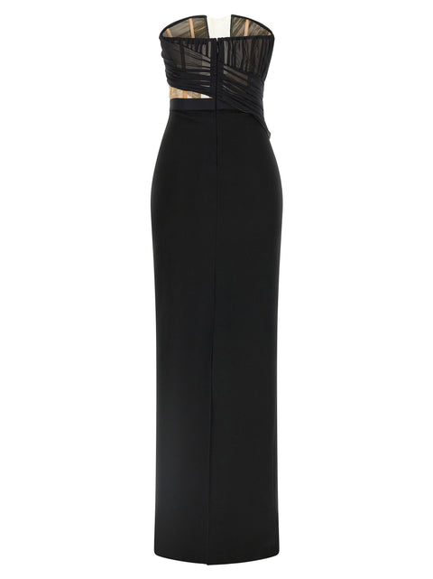 Nensi Dojaka Corsetted Draped Maxi Dress