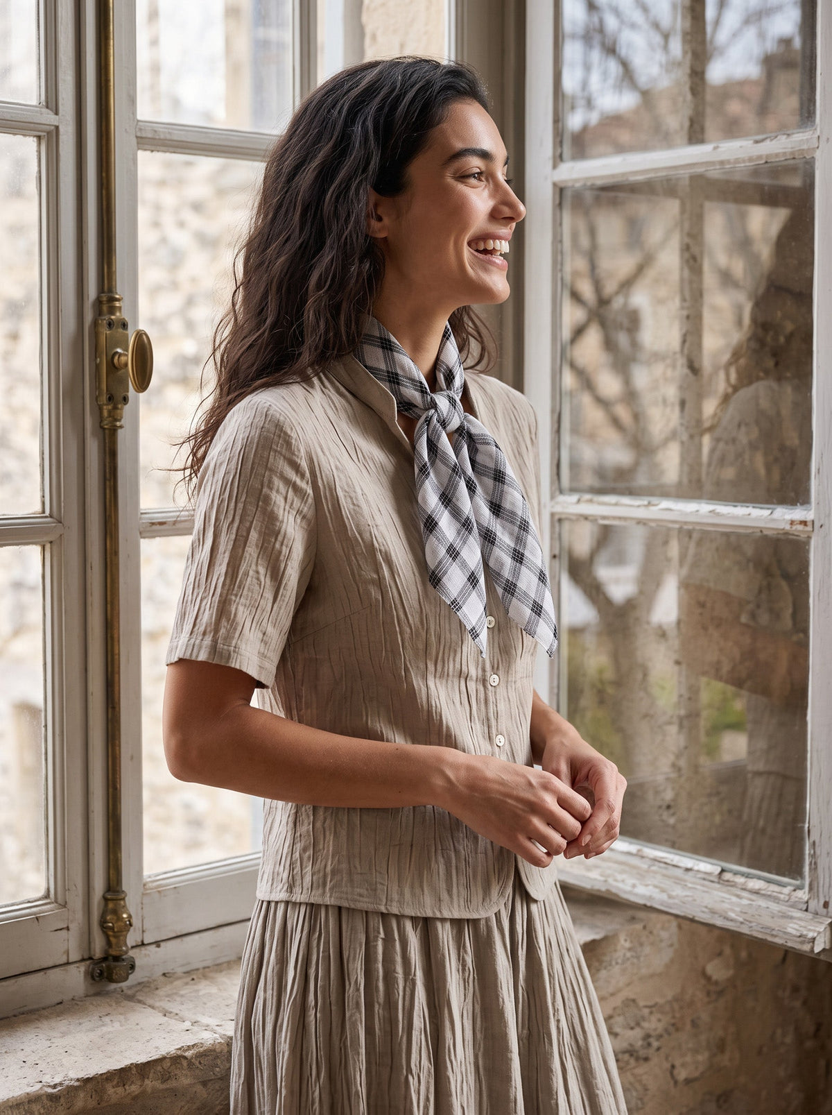 Natural Linen Soft Texture Scarf