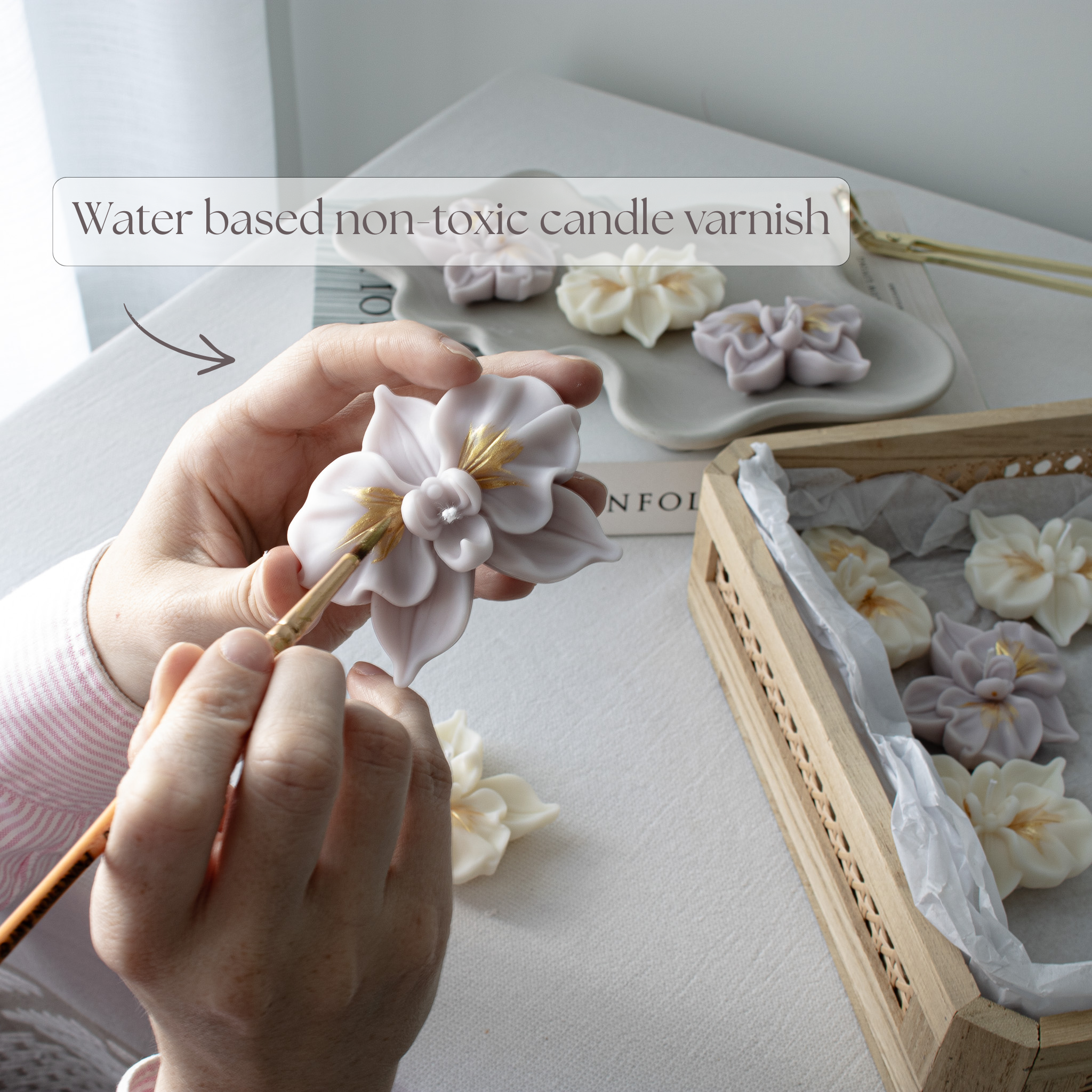 Orchid-Shaped Mini Candles | Floral Party Favor Candles