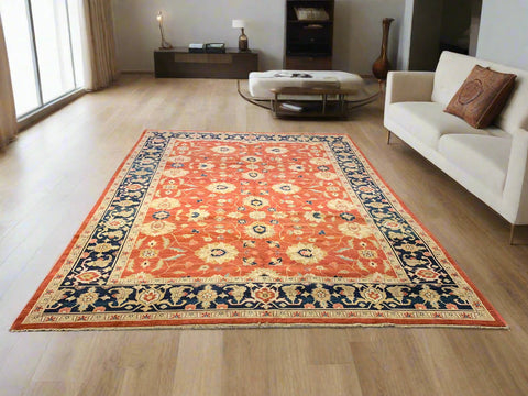 Hand-Knotted Sultanabad Vegetable-Dyed Wool Rug, 8' 7" x 12' 1" (K)