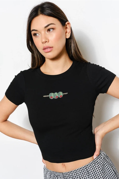Olives Bead Tee Black